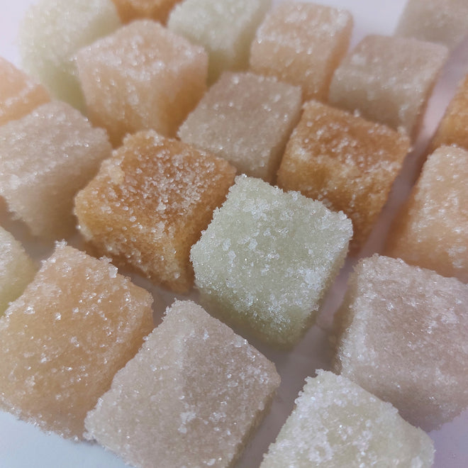 Sugar scrub cubes